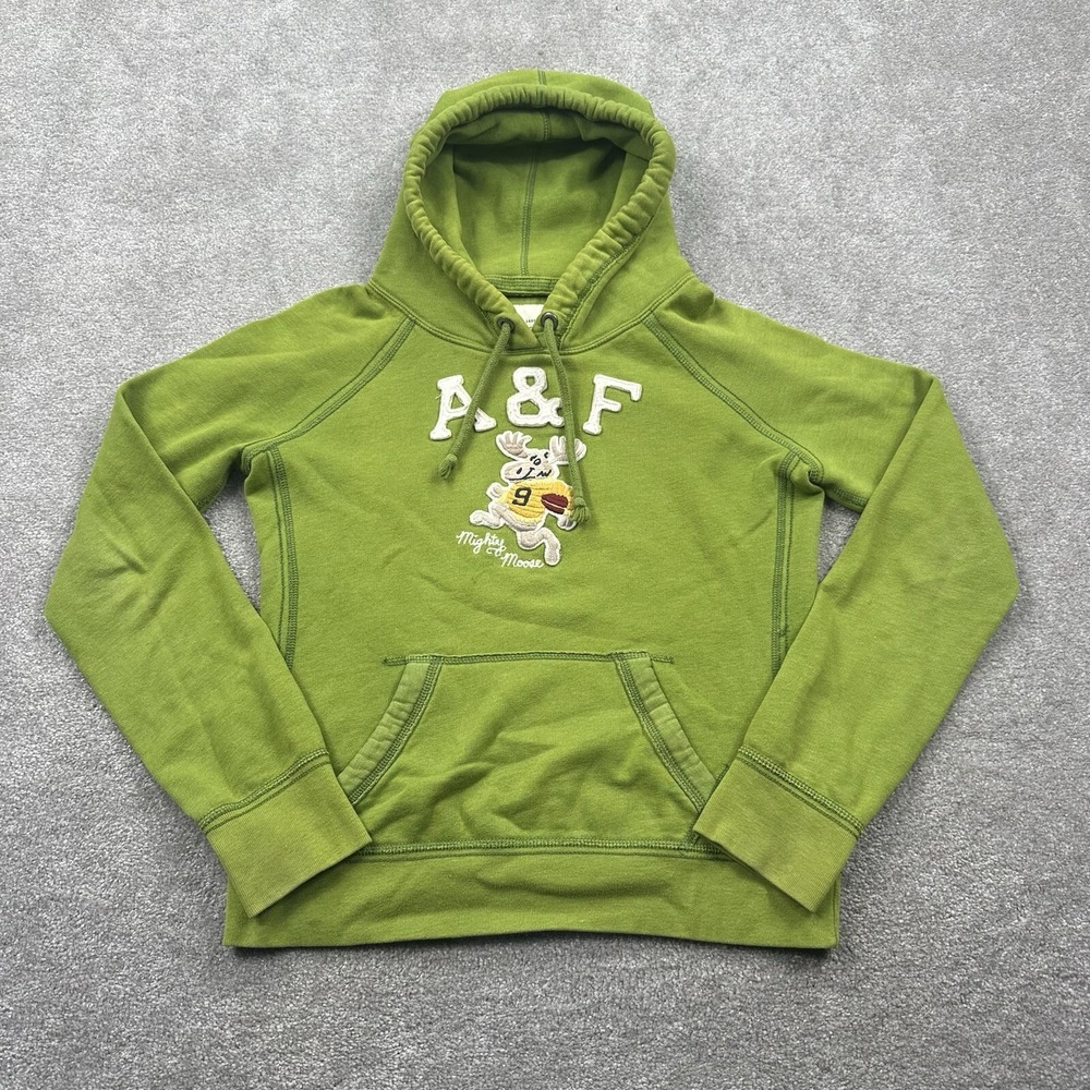 Abercrombie & Fitch Youth Hooded Sweatshirt Size L Green Mighty Moose
